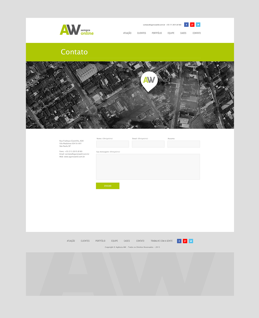 Criação website e Desenvolvimento - Site Agência AW